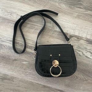 Black and Gold Crossbody Purse